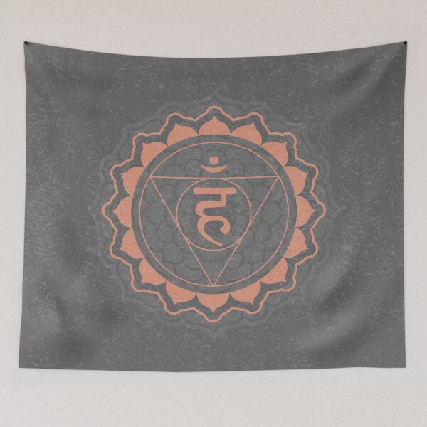 Item preview, Throat Chakra Mandala - Slate + Coral designed and sold by Irene Estelle.