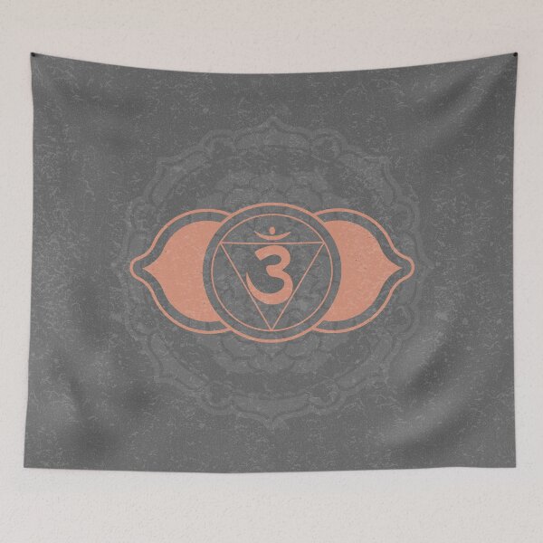 Item preview, Third Eye Chakra Mandala - Slate + Coral designed and sold by Irene Estelle.