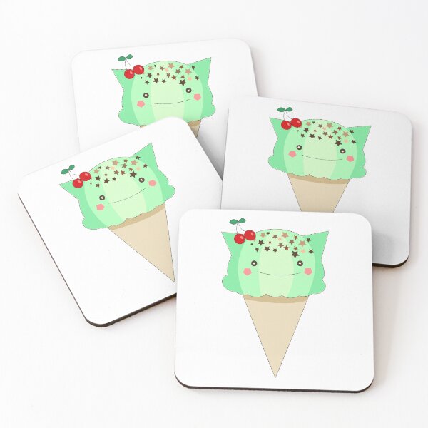 Item preview, Mint chocolate chip ice cream smiley cat  designed and sold by Greatbluewhale3.
