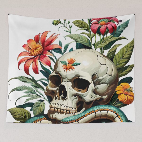 Item preview, Flower, skull, Snake designed and sold by filusattila.