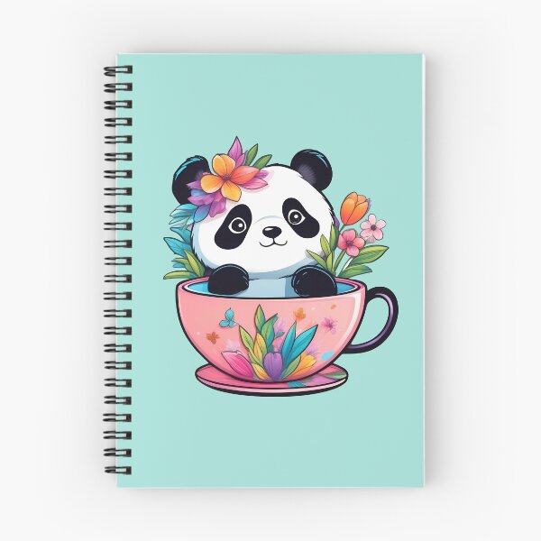 Item preview, cute panda in a floral tea cup designed and sold by Cosmicreations1.