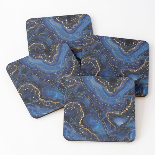 Item preview, Floating gold in navy marble dream designed and sold by LeoVik.
