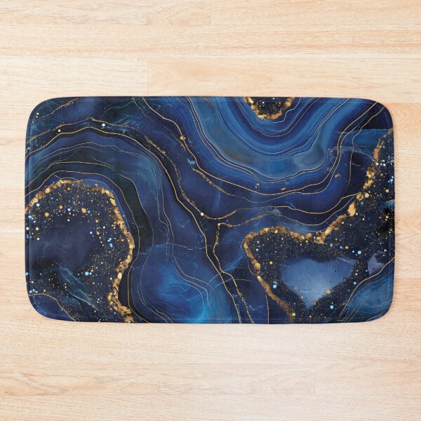 Item preview, Floating gold in navy marble dream designed and sold by LeoVik.