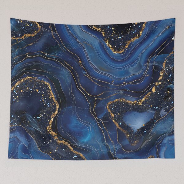 Item preview, Floating gold in navy marble dream designed and sold by LeoVik.