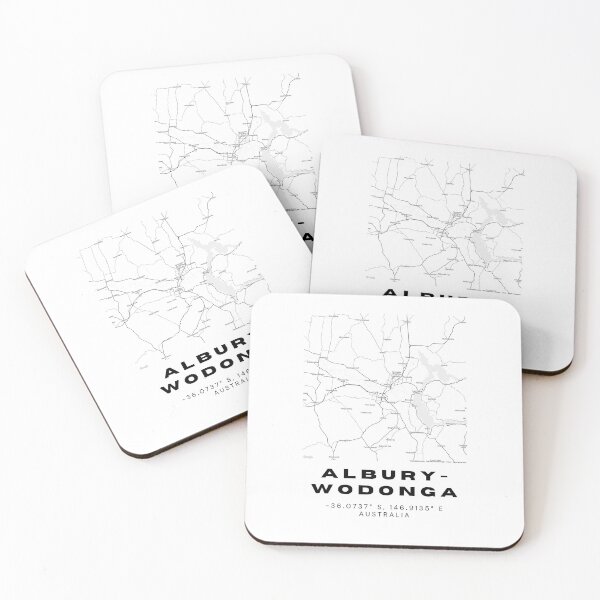 Item preview, Albury-Wodonga Coordinates | Australia Cities Artwork | Stylish Map Art Design designed and sold by RM-Journey.