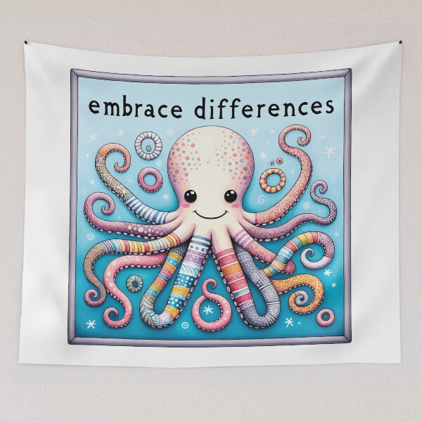 Item preview, Octopus Embrace Differences designed and sold by Quirky Shirts.