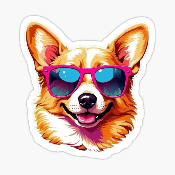 Item preview, Cute Corgi Dog Wearing Sunglasses and Smiling designed and sold by markmm9.
