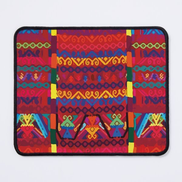 Item preview, Bright red mexican embroidery native maya textile maximalist boho chic decor designed and sold by T-Mex.