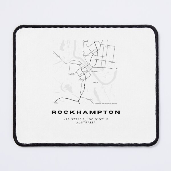 Item preview, Rockhampton Coordinates | Australia Cities Artwork | Stylish Map Art Design designed and sold by RM-Journey.