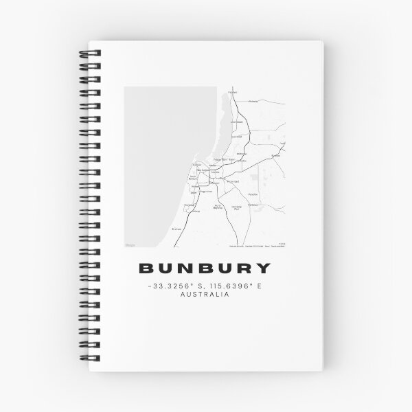 Item preview, Bunbury Coordinates | Australia Cities Artwork | Stylish Map Art Design designed and sold by RM-Journey.