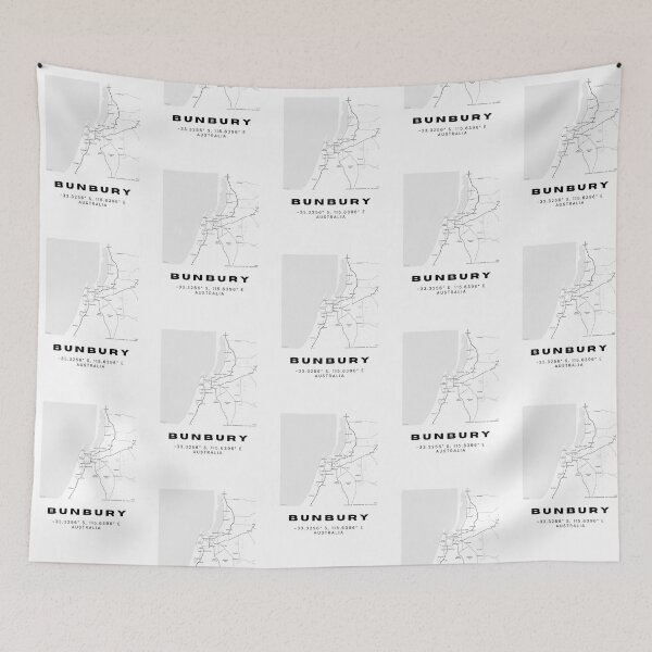 Item preview, Bunbury Coordinates | Australia Cities Artwork | Stylish Map Art Design designed and sold by RM-Journey.