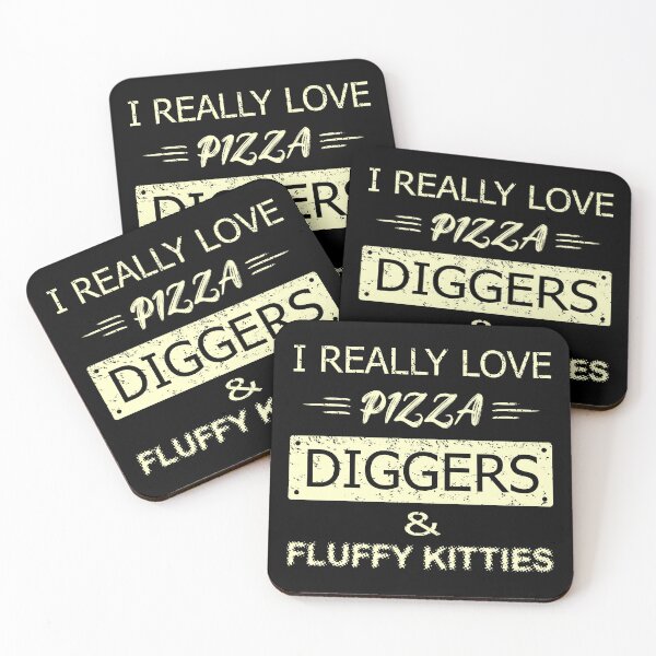 Item preview, I really love pizza, diggers and fluffy kitties designed and sold by kebello-shop.