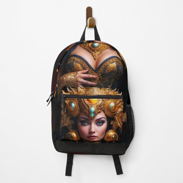 Item preview, Queen Acretia Wearing The Golden Horn Crown Stunning AI Concept Art Portrait by Xzendor7 designed and sold by Xzendor7 Digital Art Creations.
