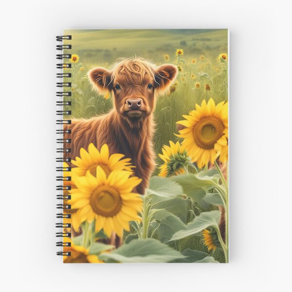 Item preview, Highlander Calf in Sunflowers designed and sold by Stephanie Laird.