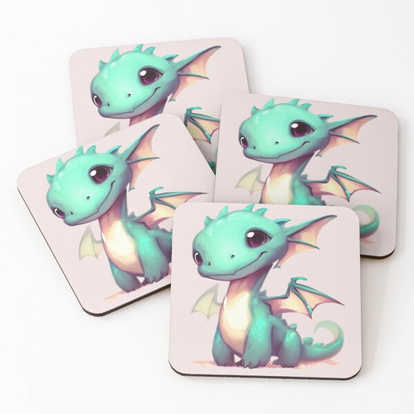 Item preview, Watercolor Cute Green Dragon, Fantasy Creature Lizard Wings Animal Reptile designed and sold by Cr320.