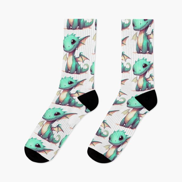 Item preview, Watercolor Cute Green Dragon, Fantasy Creature Lizard Wings Animal Reptile designed and sold by Cr320.