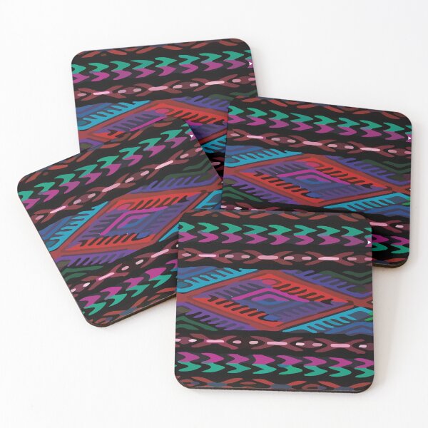 Item preview, Arte popular nativo del suroeste colorido decoración boho chic estampado geométrico negro designed and sold by T-Mex.