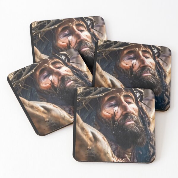 Item preview, The Passion The Shroud Of Turin As Jesus on the cross designed and sold by ShroudFaceAI.