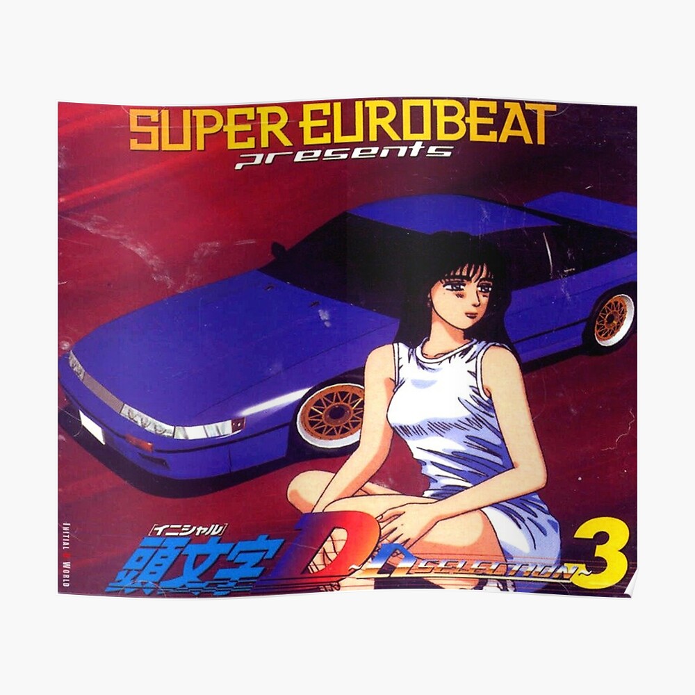 Initial D Mako Super Eurobeat Anime Poster By Godtiermeme Redbubble