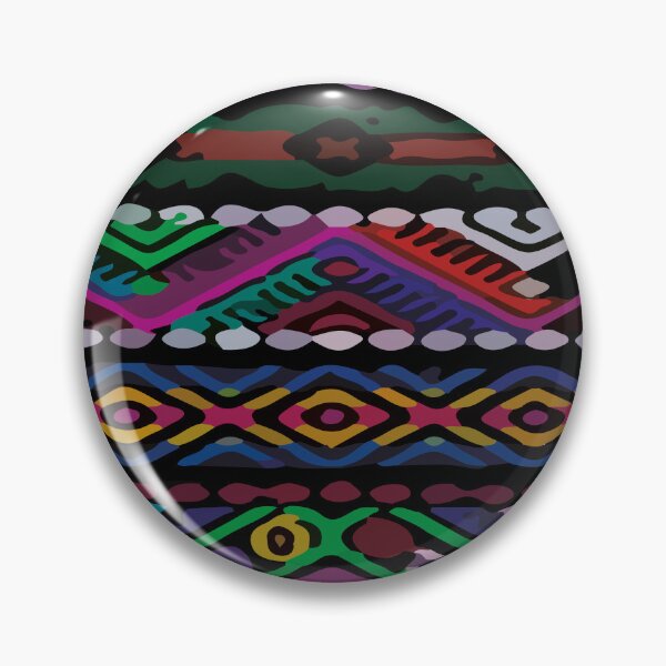 Item preview, Black mexican blanket ethnic embroidery vibrant folk art textile designed and sold by T-Mex.