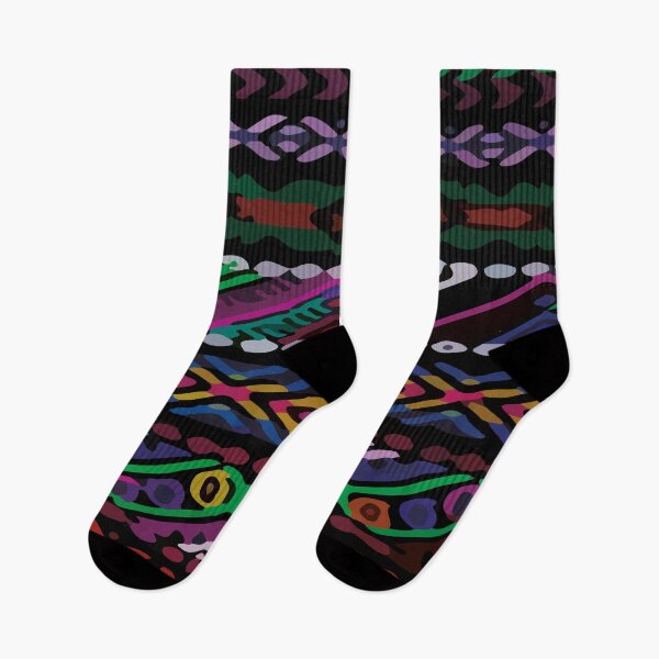 Item preview, Black mexican blanket ethnic embroidery vibrant folk art textile designed and sold by T-Mex.