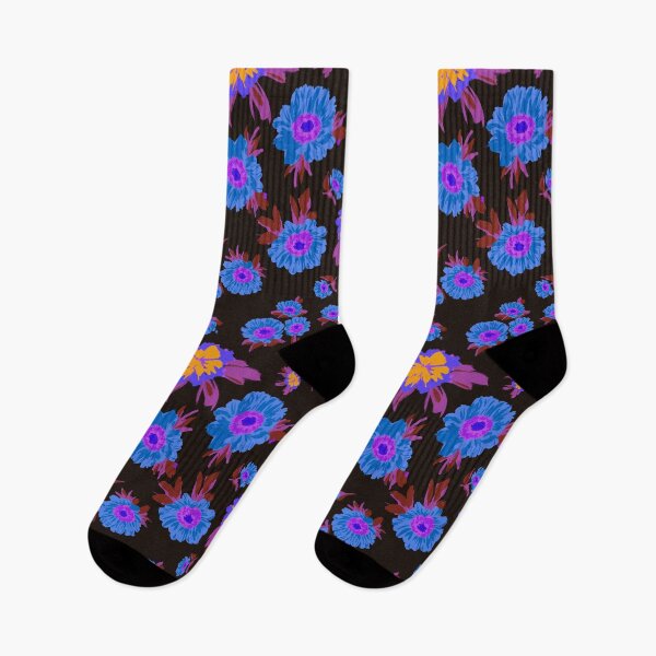 Item preview, Midnight Florals: Purple and Charcoal Marigold and Daisy Bliss - Urban Spring Nights in Sydney designed and sold by Jay Dee Dearness.