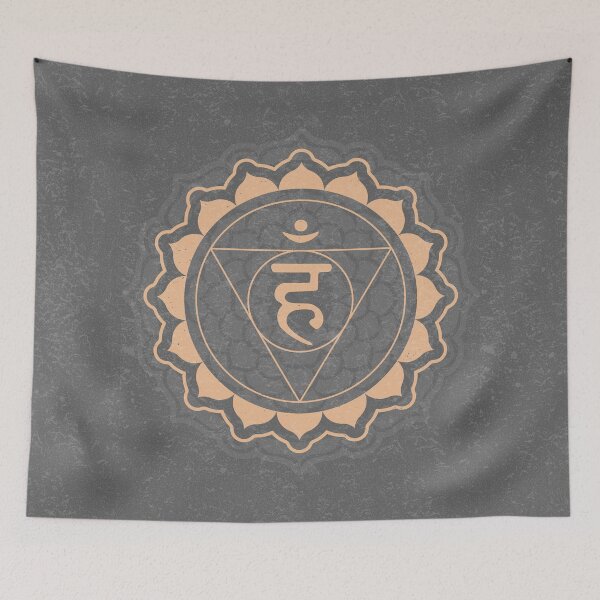 Item preview, Throat Chakra Mandala - Slate + Melon designed and sold by Irene Estelle.