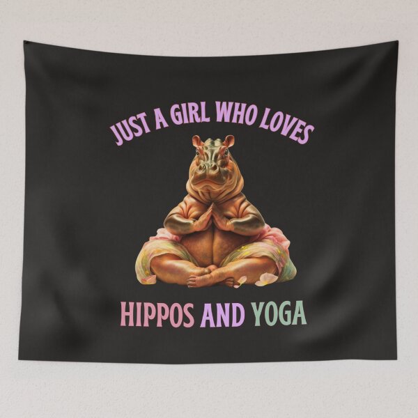 Item preview, Just A Girl Who Loves Hippos And Yoga designed and sold by elynne9.