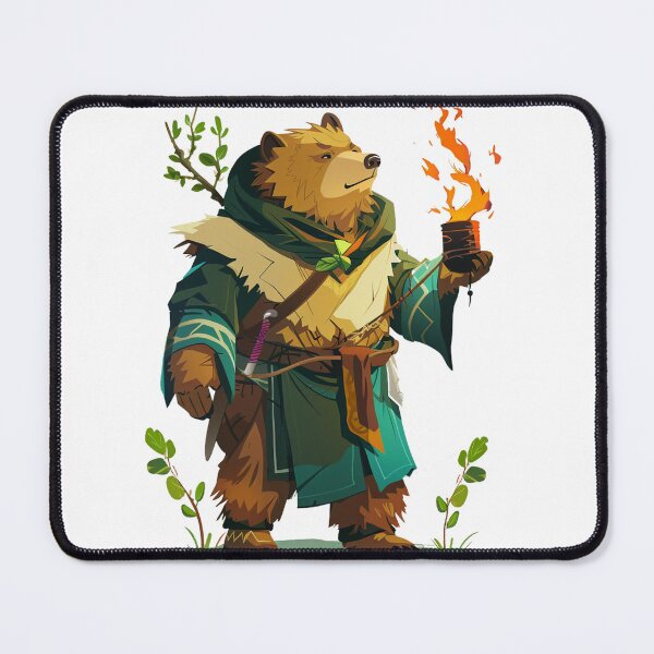Item preview, Enchanted Bear Druid with Fiery Torch designed and sold by dungeonwarriors.