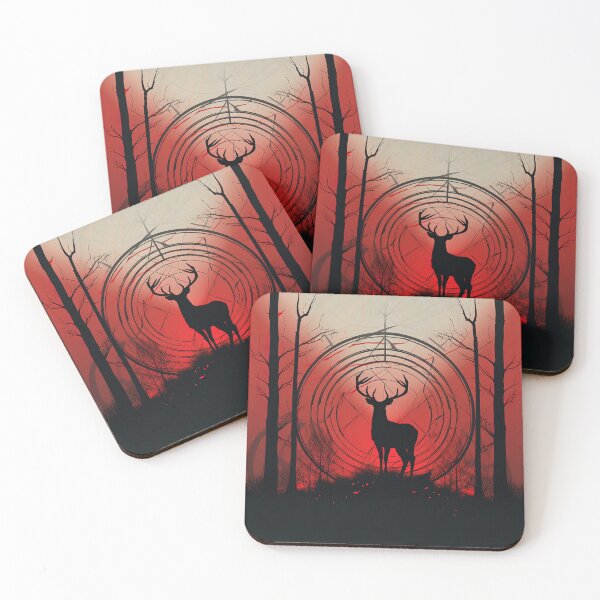 Item preview, Deer | Red minimalism designed and sold by ComicsFactory.