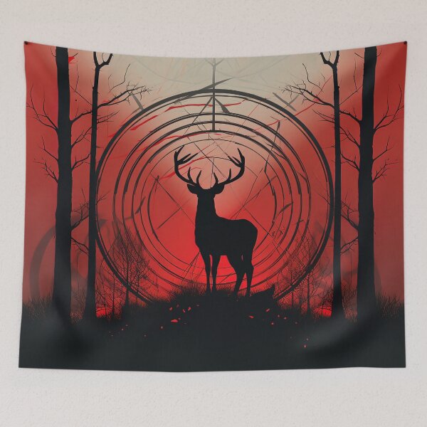 Item preview, Deer | Red minimalism designed and sold by ComicsFactory.
