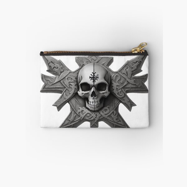 Item preview, Skull with metal cross designed and sold by Frostquest.
