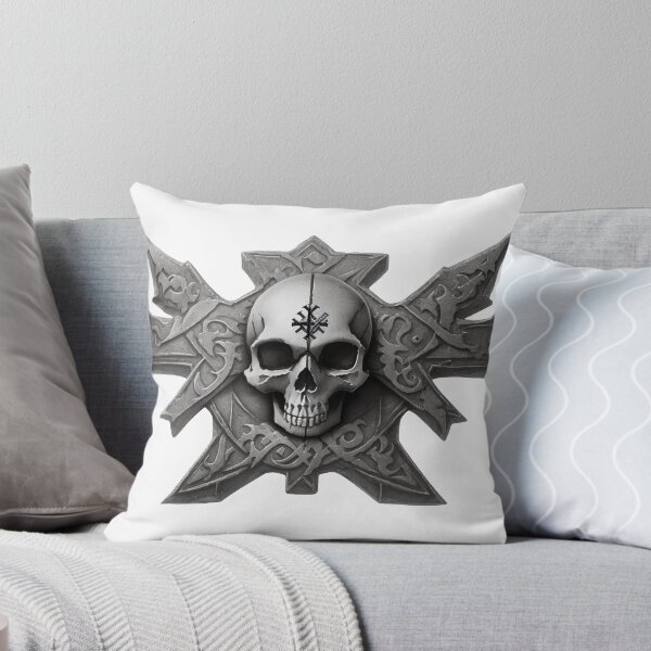 Item preview, Skull with metal cross designed and sold by Frostquest.