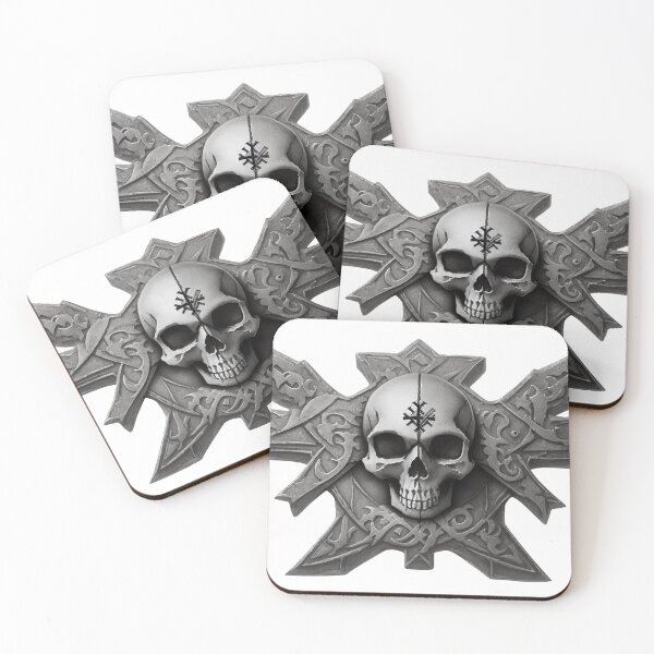 Item preview, Skull with metal cross designed and sold by Frostquest.