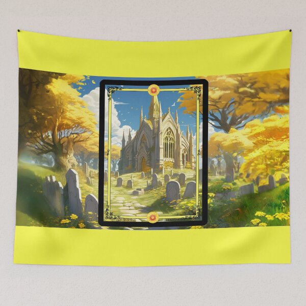 Item preview, Sunlit Graveyard and Mausoleum Scene - CCG Borderless Full Art - 1st Edition designed and sold by Rogue Wizard.