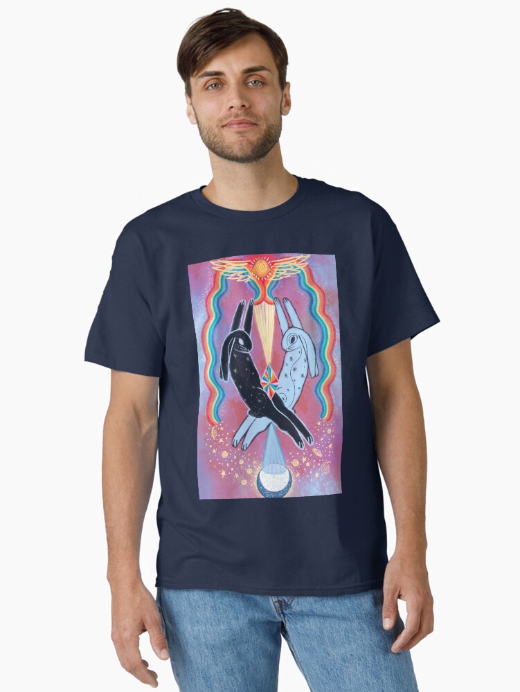 Thumbnail 2 of 7, Classic T-Shirt, Crystal Charging Rabbits designed and sold by tinaschofield.