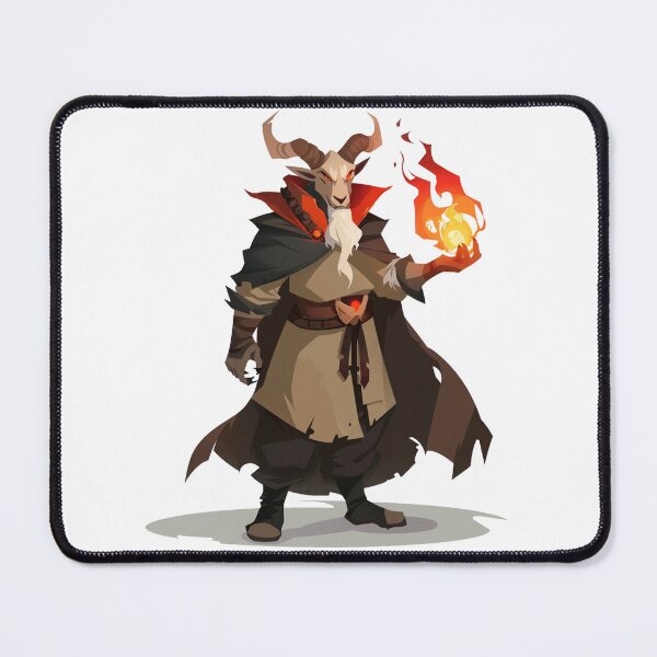 Item preview, Fiery Warlock Goat with Eldritch Flame designed and sold by dungeonwarriors.