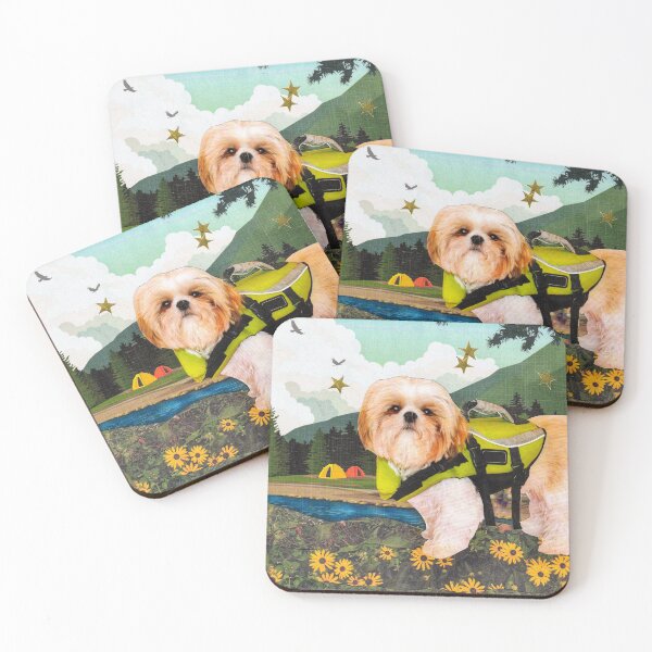 Item preview, Shih Tzu Dog at a Campground - 'Safety First' designed and sold by Nikki Fortuin Arts & Crafts.