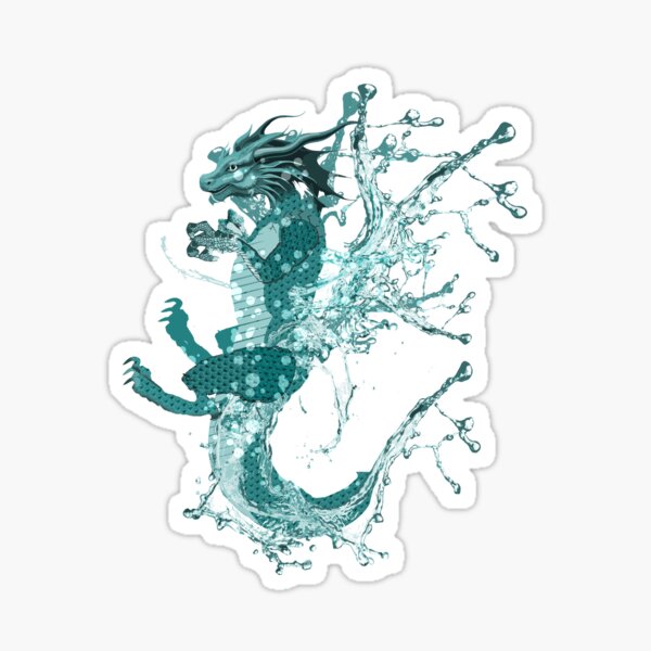Art - Hand-drawn The Enchanting Water Dragon Sticker