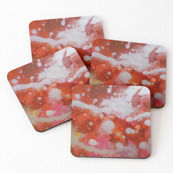 Item preview, Pink and Silver Alcohol Ink Painting designed and sold by freshinkarts.