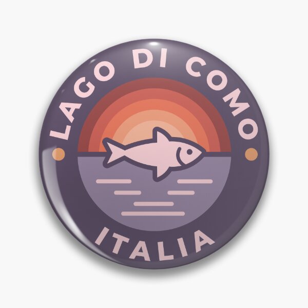 Item preview, Lago di Como Italia minimalist landscape badge designed and sold by InvestingRoad.