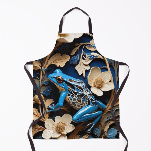 Item preview, William Morris style poison arrow frog (blue) designed and sold by PublicCanvas.