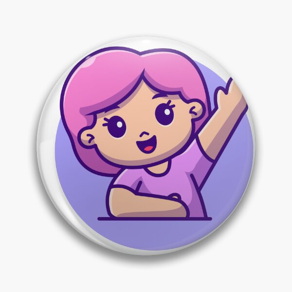 Item preview, Classroom Participation: Cute Girl Raising Hand Cartoon Vector Icon designed and sold by hjian8219.