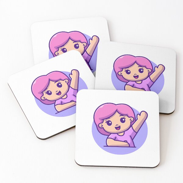 Item preview, Classroom Participation: Cute Girl Raising Hand Cartoon Vector Icon designed and sold by hjian8219.