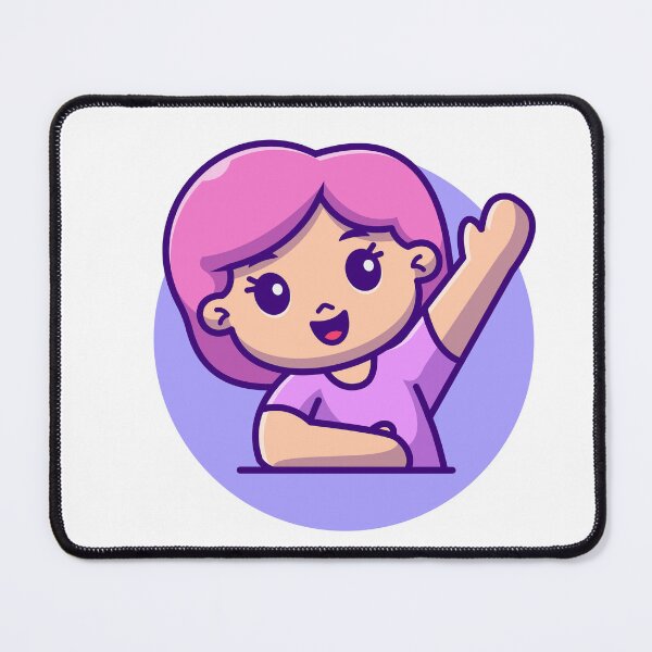 Item preview, Classroom Participation: Cute Girl Raising Hand Cartoon Vector Icon designed and sold by hjian8219.