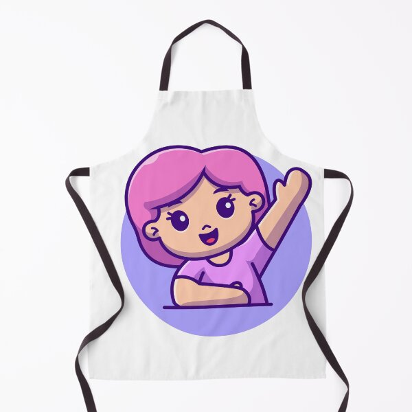 Item preview, Classroom Participation: Cute Girl Raising Hand Cartoon Vector Icon designed and sold by hjian8219.