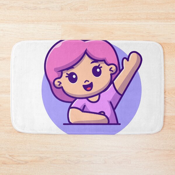 Item preview, Classroom Participation: Cute Girl Raising Hand Cartoon Vector Icon designed and sold by hjian8219.