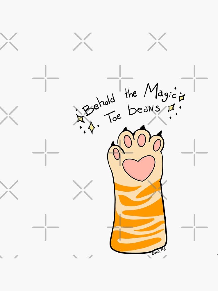 Orange Tabby Cat Paw Toe Beans Sticker for Sale by ArtByShaleah