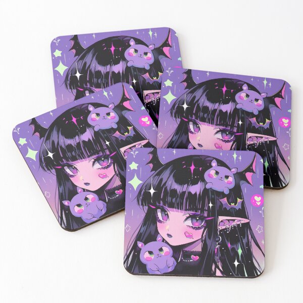 Item preview, Gothic Kawaii Stars, Bats, and Anime Girl designed and sold by bubblegoth.