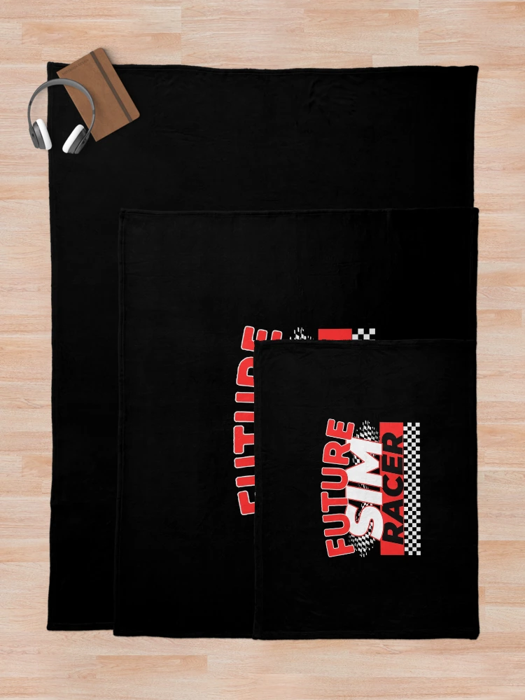 Thumbnail 5 of 6, Throw Blanket, Future Sim Racer Funny Sim Racing Quote designed and sold by SharpThreadZ.